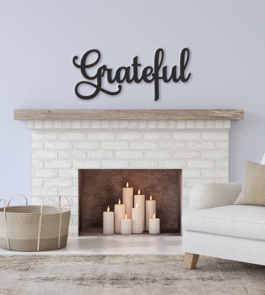Grateful sign, Grateful Wood Sign, Grateful Wall Decor, Thanksgiving Decor, Grateful Word Sign, Wood Grateful Sign, Living room decor