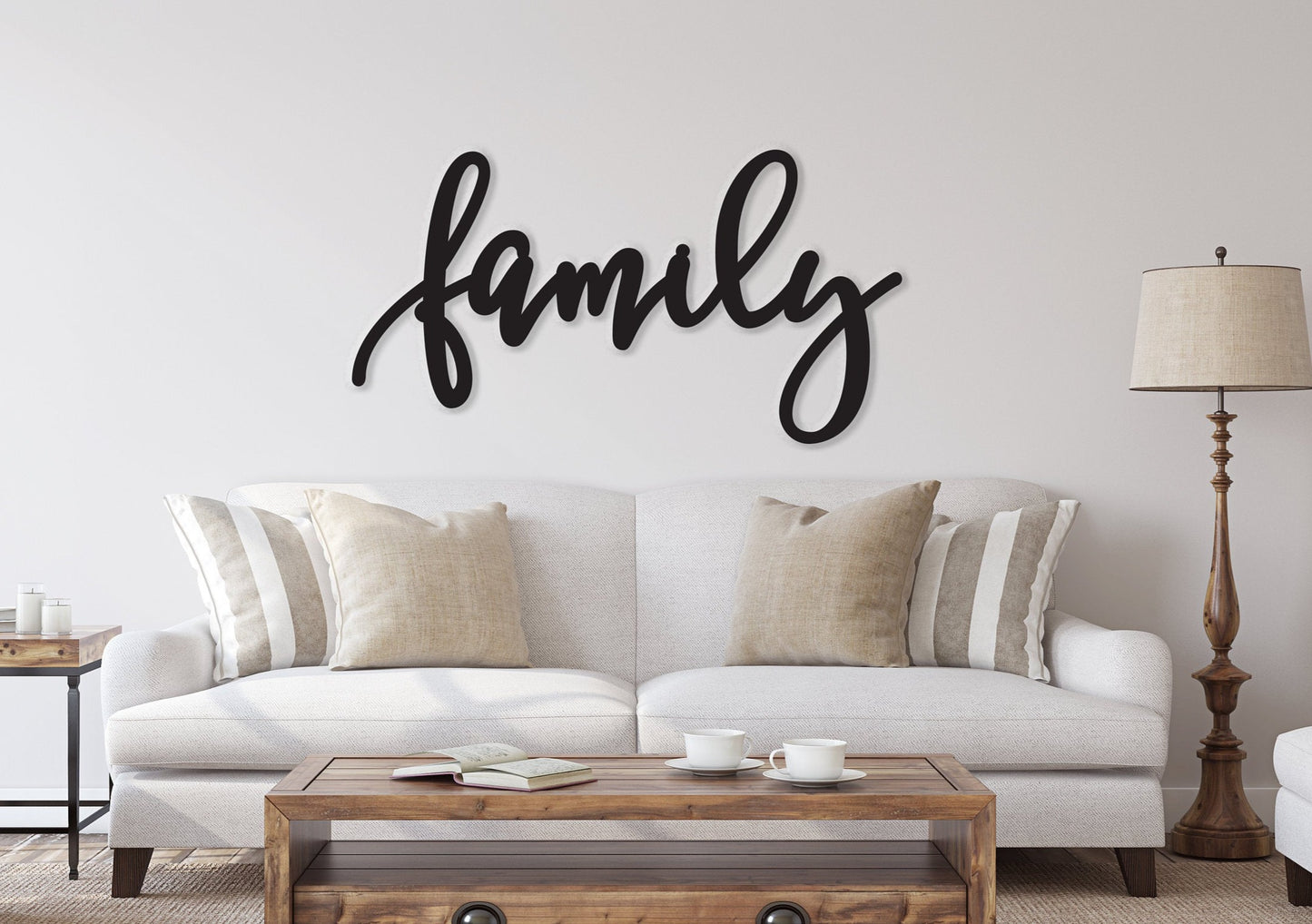 Family sign, Family Wood Sign, Family Wall Decor, Thanksgiving Decor, Family Word Sign, Wood Cut Out Family Sign, Family & Dining room decor
