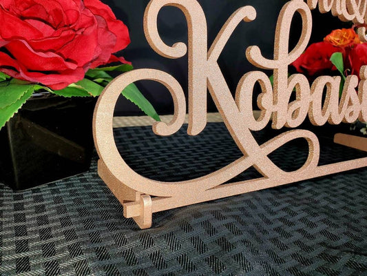 Mr & Mrs Sign - Custom Wedding Name sign - Script Mr and Mrs Surname - Personalized Last Name Sign - Sweetheart table Sign - Custom Deocr