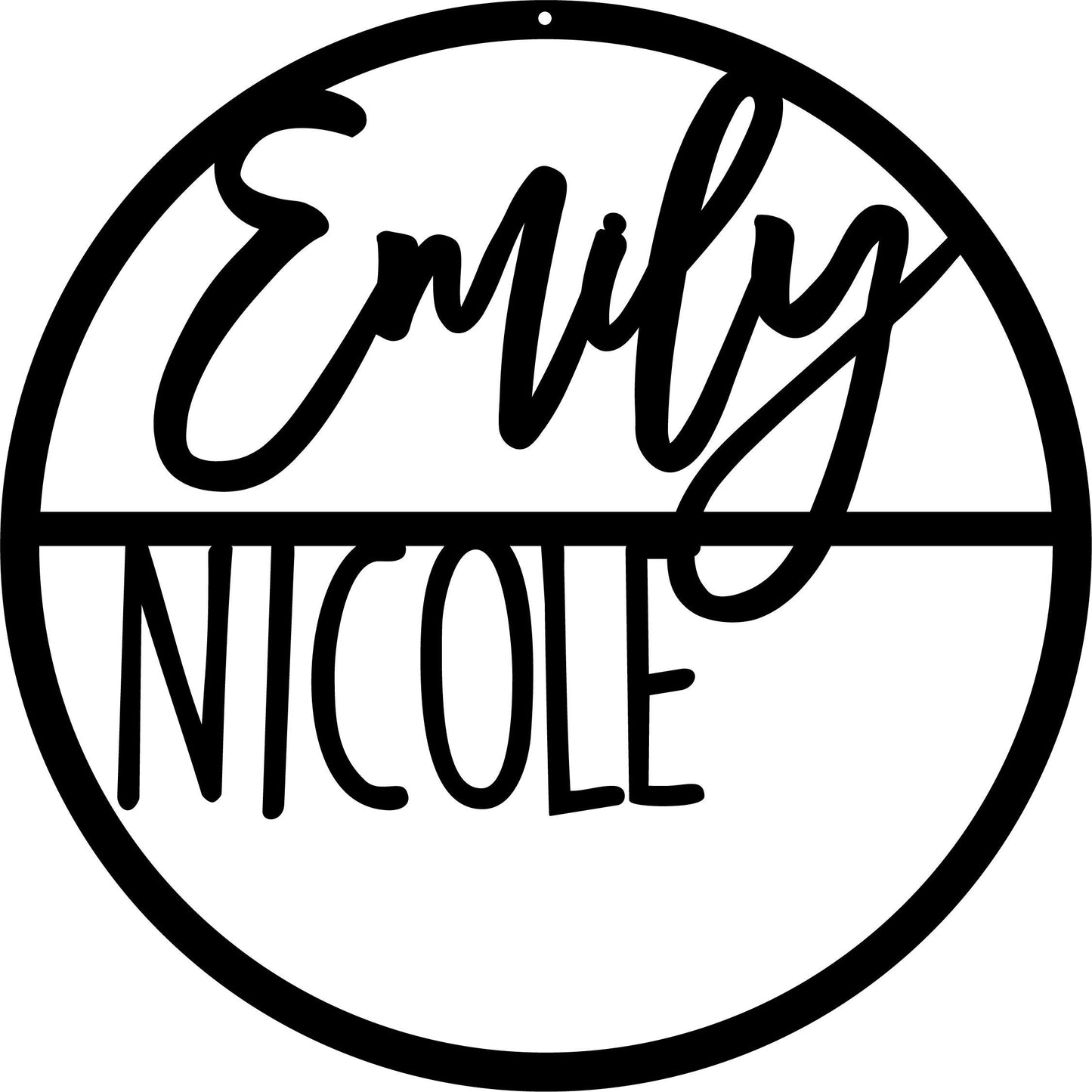 Custom Name Sign, First & Middle Name. Personalized Name Sign Wood Round, Script Font, Baby Shower Gift, Boy Girl Nursery Decor, Name Reveal