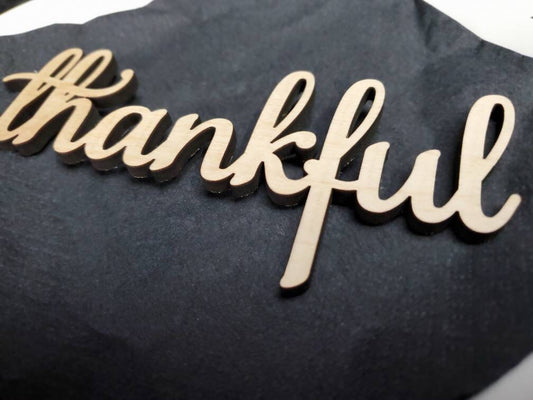 Thankful Place Cards, Thanksgiving Name Plates, Thankful Wooden Word, Holiday Decor, Thanksgiving Place settings, Small Wood Thankful Sign