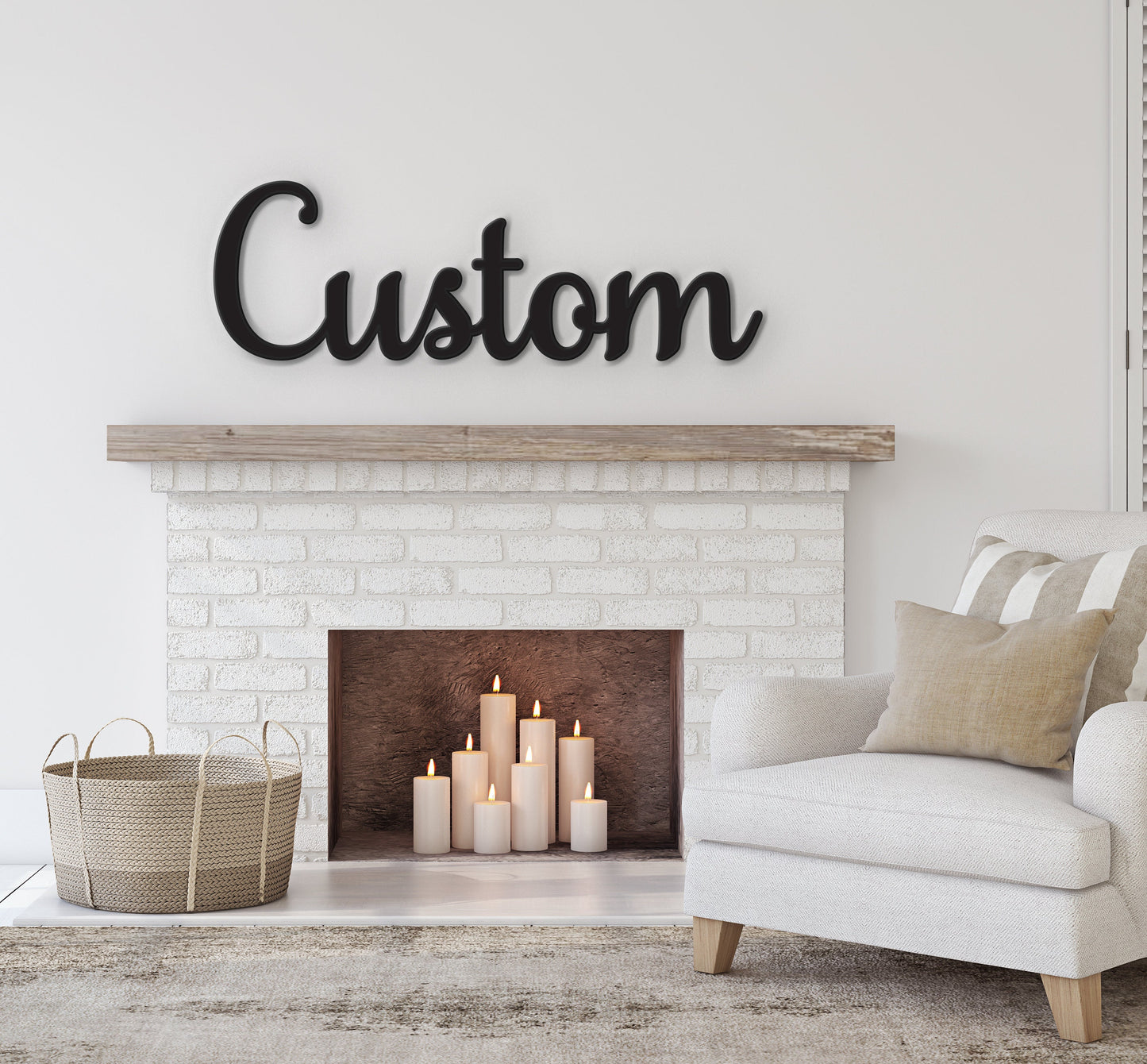 Custom Wood Word, Custom Word Sign, Personalized Wooden Word, Wall Home Decor, Large Cursive Wood Word for wall, DIY Name Sign Farmhouse