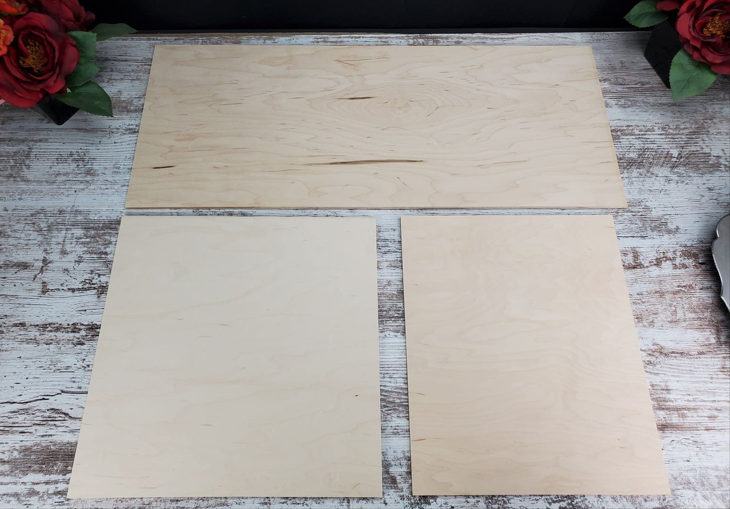 Wood sign blanks DIY sign making, laser engraving, wood burning, CNC cutting, crafting, painting, square unfinished sign backers 1/4" thick