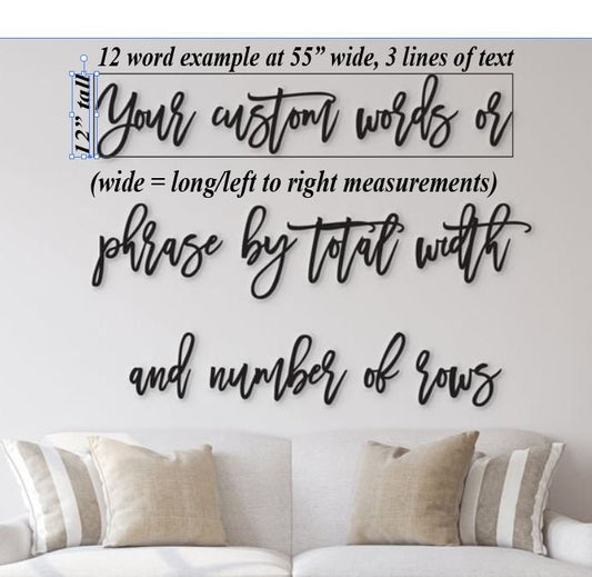Custom wood words, Custom word signs, Wall Quotes, Wooden Word Cutout Phrases, DIY project for Home Decor Wall Art, Personalized Wood Words