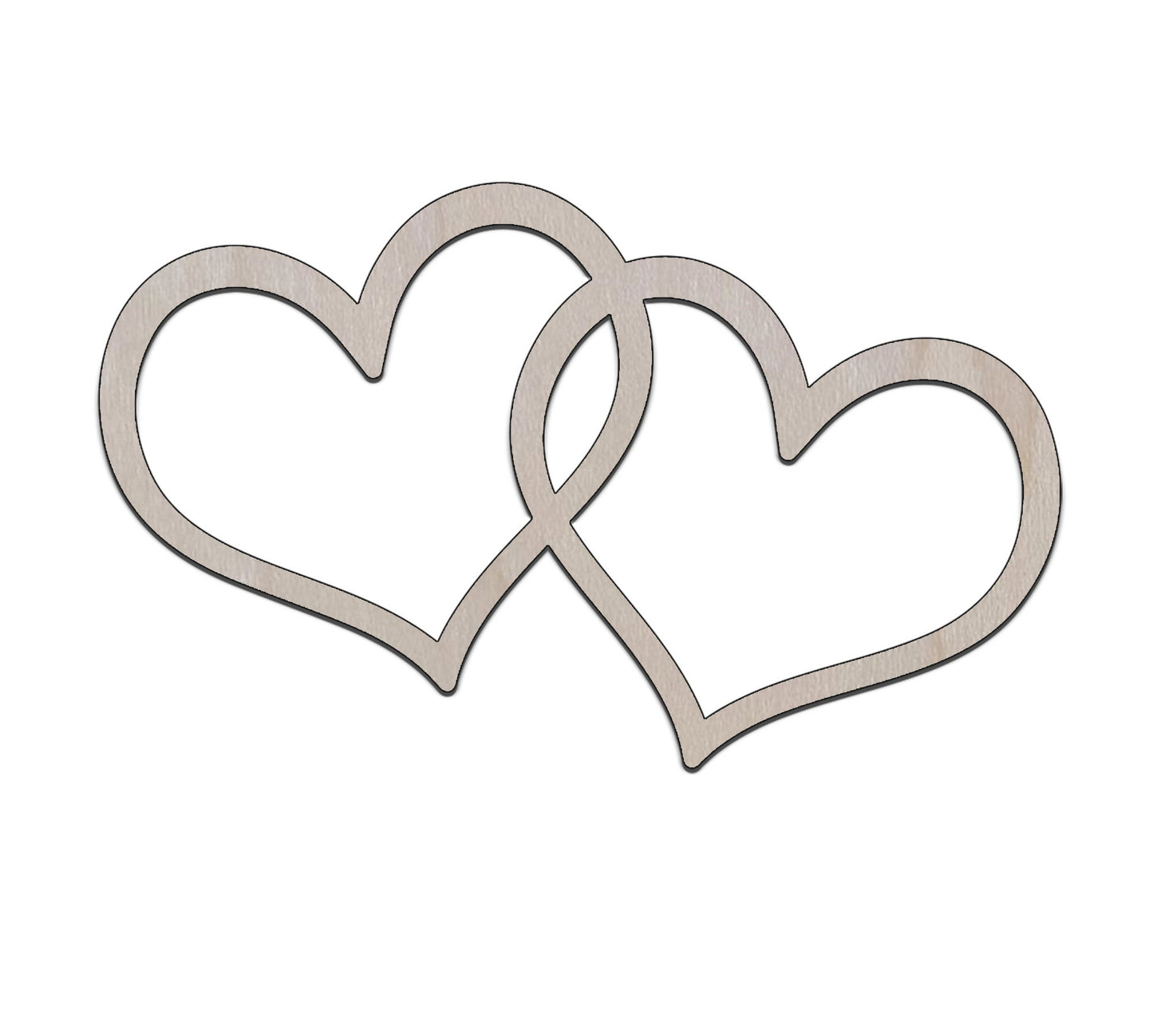 Interlocking Hearts Wood Shape, Overlapping Hearts, Heart Shape Blank, Heart wood blank, Shapes for Crafts DIY Wood Blank, Heart shape blank