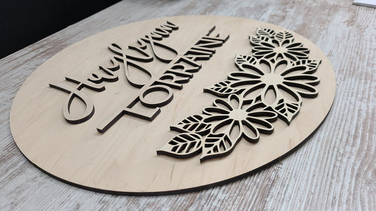 Custom Name Sign Kit, First & Middle Name, Nursery Round Name Sign, Wood Craft kit, Unfinished, DIY Personalized Wood Childrens Project Sign