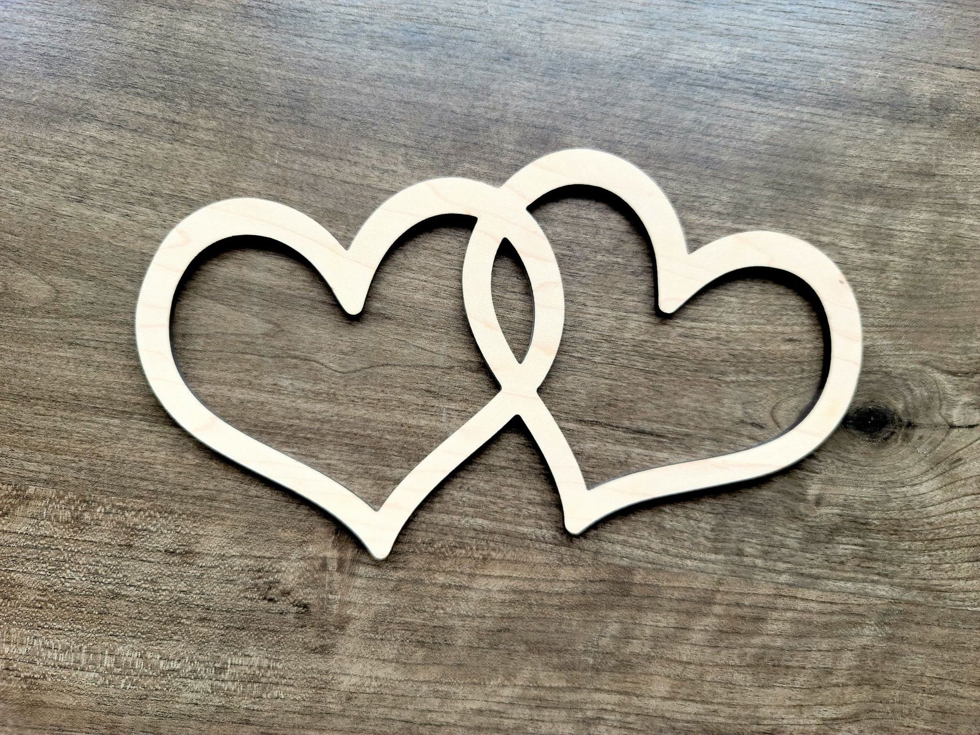 Interlocking Hearts Wood Shape, Overlapping Hearts, Heart Shape Blank, Heart wood blank, Shapes for Crafts DIY Wood Blank, Heart shape blank