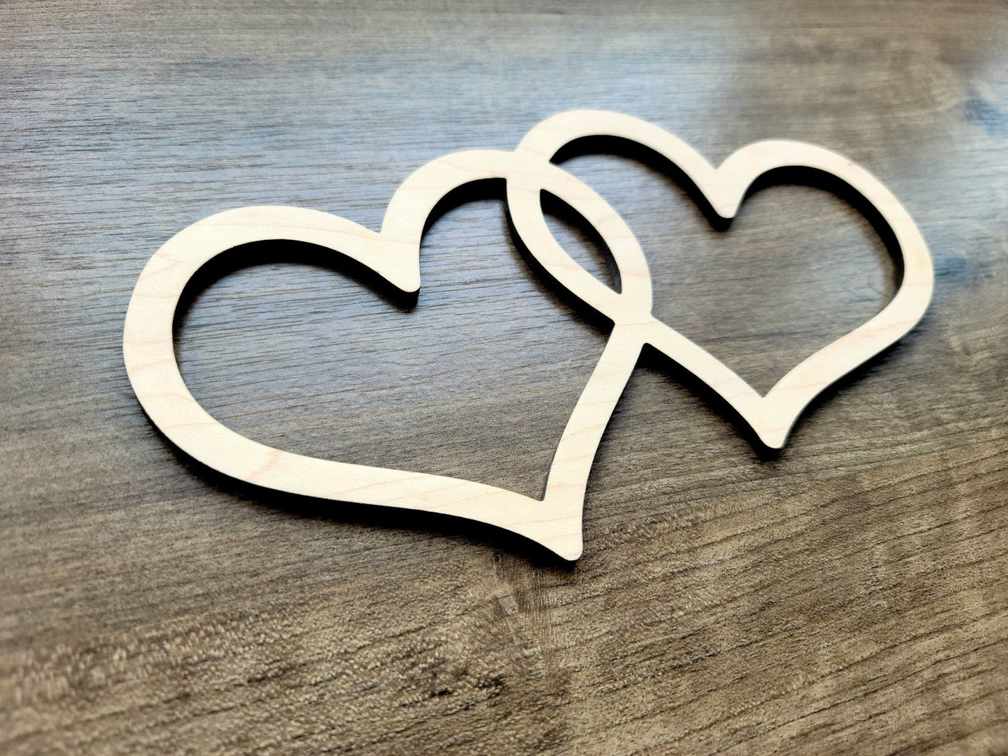 Interlocking Hearts Wood Shape, Overlapping Hearts, Heart Shape Blank, Heart wood blank, Shapes for Crafts DIY Wood Blank, Heart shape blank