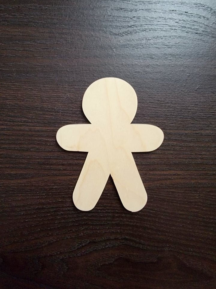 Gingerbread man Wood Shape, Wood Gingerbread man Shape, Unfinished, DIY Wood Blank, Christmas wood blank, Wood Crafts, Holiday Ornaments