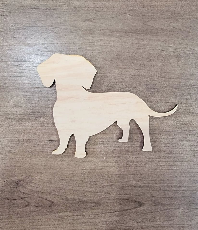 Dachshund Wood Shape, Wooden Dachshund Blank, Unfinished Dachshund wood blank, Dog, Pet, Arts Crafts DIY Projects, 1/4 inch thick Weiner dog