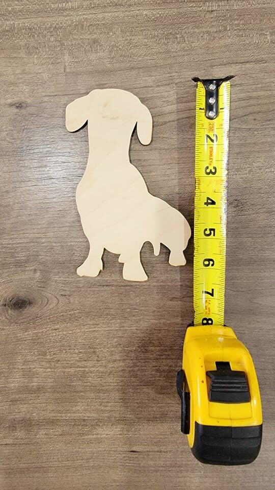 Dachshund Wood Shape, Wooden Dachshund Blank, Unfinished Dachshund wood blank, Dog, Pet, Arts Crafts DIY Projects, 1/4 inch thick Weiner dog