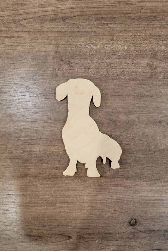 Dachshund Wood Shape, Wooden Dachshund Blank, Unfinished Dachshund wood blank, Dog, Pet, Arts Crafts DIY Projects, 1/4 inch thick Weiner dog