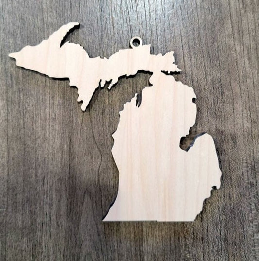 Michigan Ornaments, Bulk wood Blanks, Unfinished, tate Shaped Wood Ornament, DIY, Christmas ornaments, Blanks for Crafts, sign making