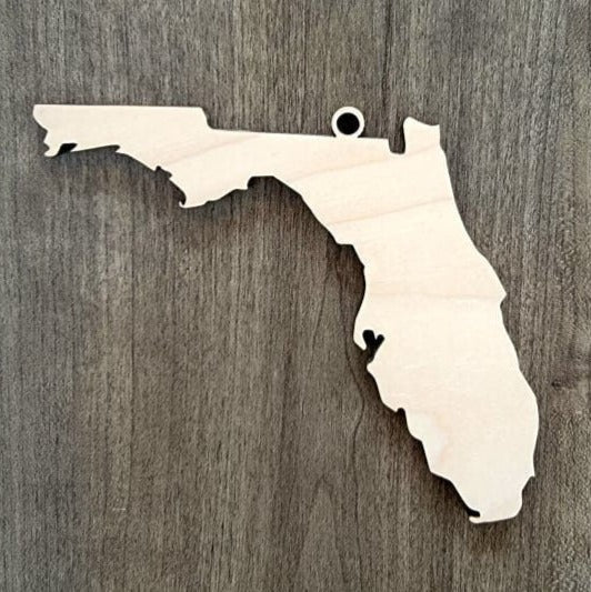 Florida Ornaments, Bulk wood Blanks, Unfinished, state Shaped Wood Ornament, DIY, Christmas ornaments, Blanks for Crafts, sign making