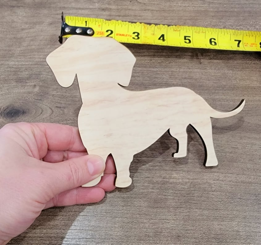 Dachshund Wood Shape, Wooden Dachshund Blank, Unfinished Dachshund wood blank, Dog, Pet, Arts Crafts DIY Projects, 1/4 inch thick Weiner dog