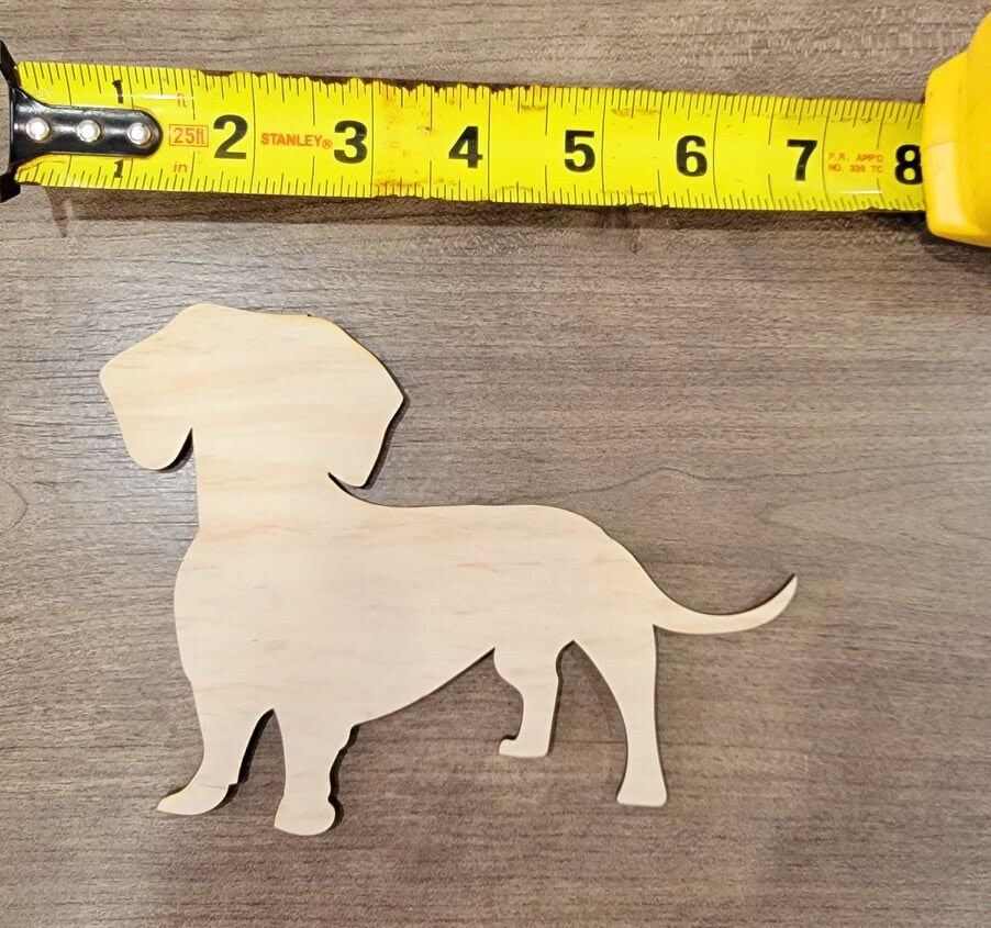 Dachshund Wood Shape, Wooden Dachshund Blank, Unfinished Dachshund wood blank, Dog, Pet, Arts Crafts DIY Projects, 1/4 inch thick Weiner dog