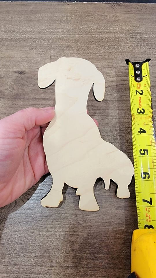 Dachshund Wood Shape, Wooden Dachshund Blank, Unfinished Dachshund wood blank, Dog, Pet, Arts Crafts DIY Projects, 1/4 inch thick Weiner dog