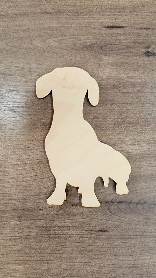 Dachshund Wood Shape, Wooden Dachshund Blank, Unfinished Dachshund wood blank, Dog, Pet, Arts Crafts DIY Projects, 1/4 inch thick Weiner dog