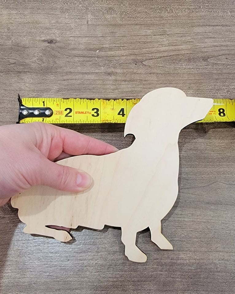 Dachshund Wood Shape, Wooden Dachshund Blank, Unfinished Dachshund wood blank, Dog, Pet, Arts Crafts DIY Projects, 1/4 inch thick Weiner dog