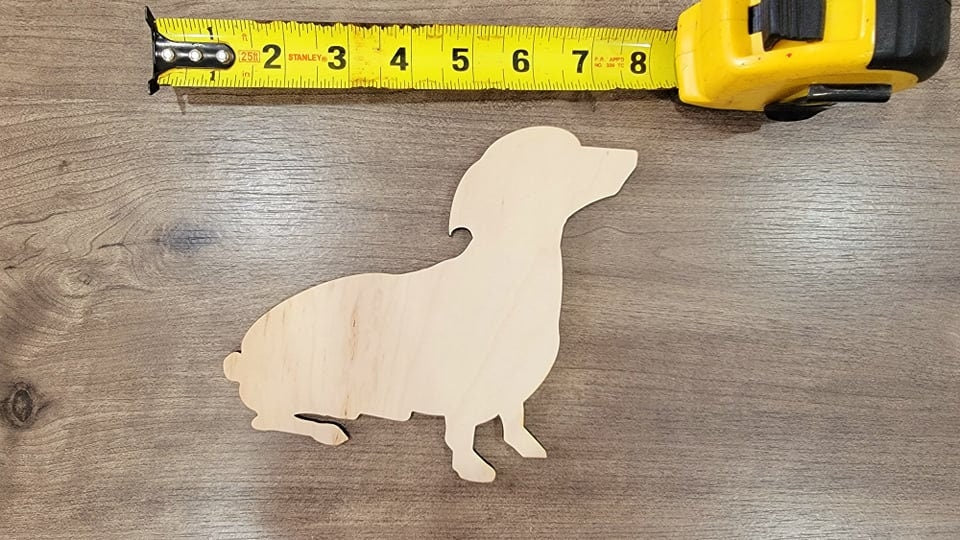 Dachshund Wood Shape, Wooden Dachshund Blank, Unfinished Dachshund wood blank, Dog, Pet, Arts Crafts DIY Projects, 1/4 inch thick Weiner dog