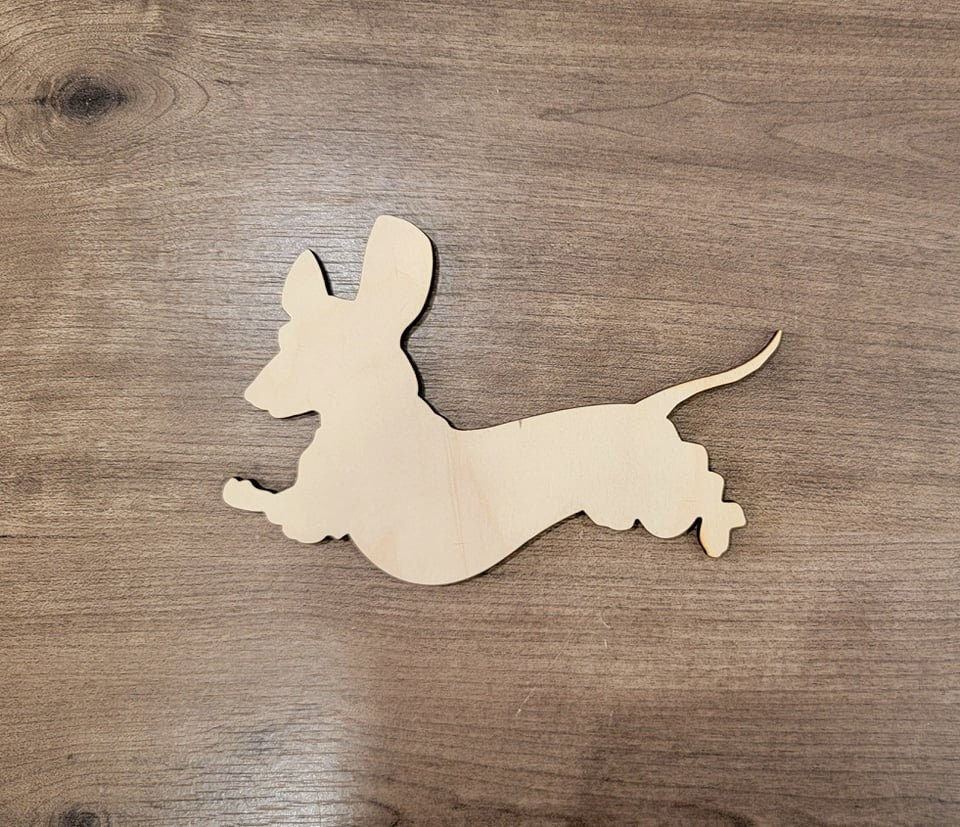 Dachshund Wood Shape, Wooden Dachshund Blank, Unfinished Dachshund wood blank, Dog, Pet, Arts Crafts DIY Projects, 1/4 inch thick Weiner dog
