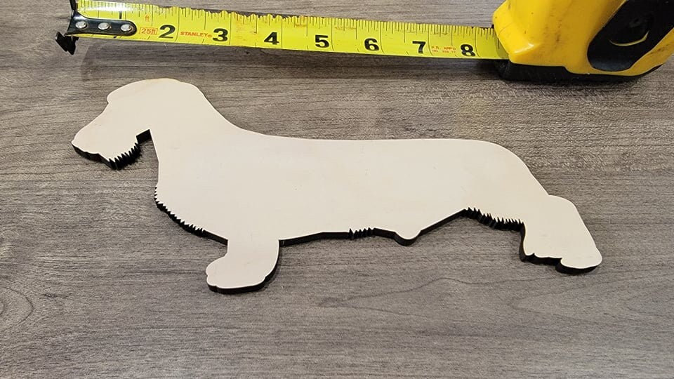 Dachshund Wood Shape, Wooden Dachshund Blank, Unfinished Dachshund wood blank, Dog, Pet, Arts Crafts DIY Projects, 1/4 inch thick Weiner dog