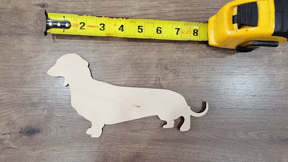 Dachshund Wood Shape, Wooden Dachshund Blank, Unfinished Dachshund wood blank, Dog, Pet, Arts Crafts DIY Projects, 1/4 inch thick Weiner dog