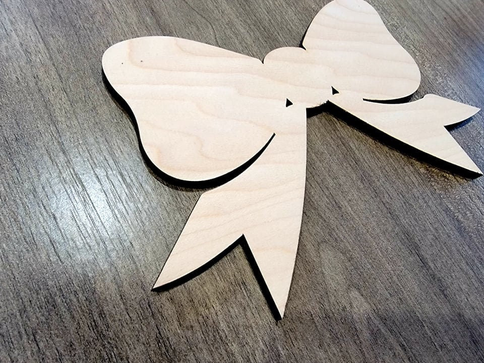 Bow Wood Shape, Wooden Bow Shape Blank, Unfinished Bow, Shapes for Crafts DIY Wood Blank, Sign Making, Childrens Signs, Custom, Personalized