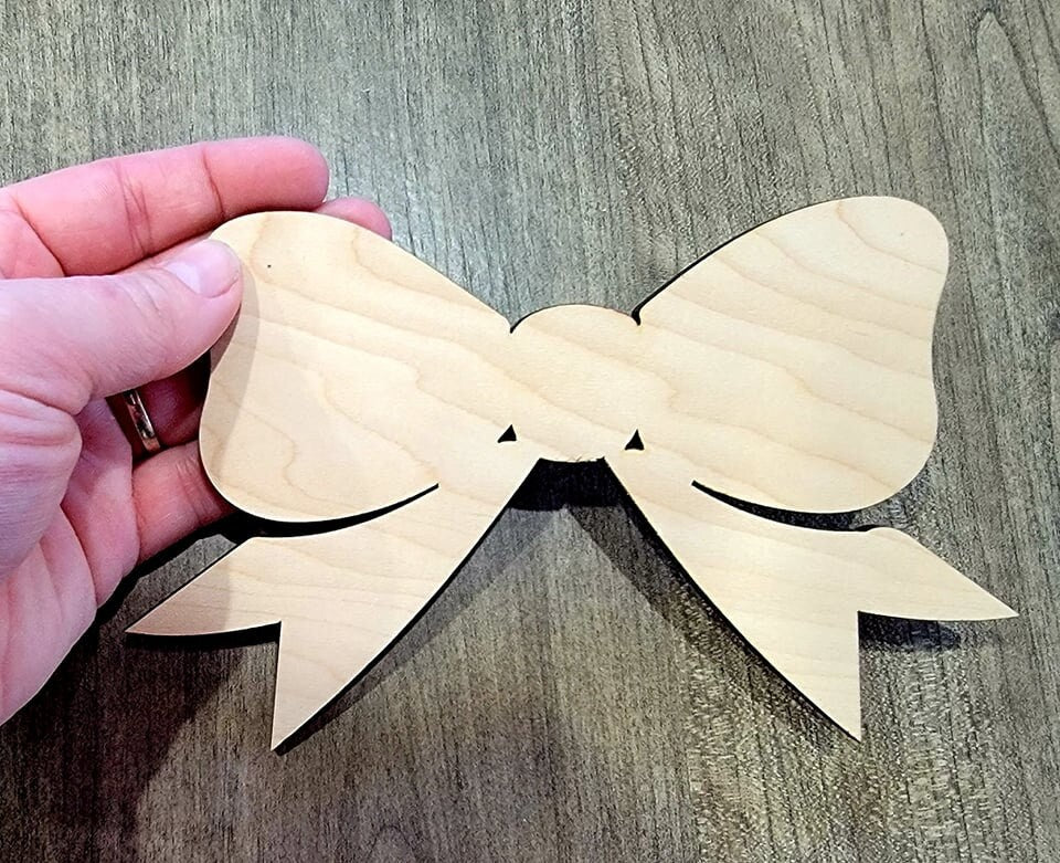 Bow Wood Shape, Wooden Bow Shape Blank, Unfinished Bow, Shapes for Crafts DIY Wood Blank, Sign Making, Childrens Signs, Custom, Personalized
