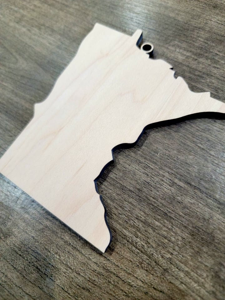 Minnesota Ornaments, Bulk wood Blanks, Unfinished, tate Shaped Wood Ornament, DIY, Christmas ornaments, Blanks for Crafts, sign making