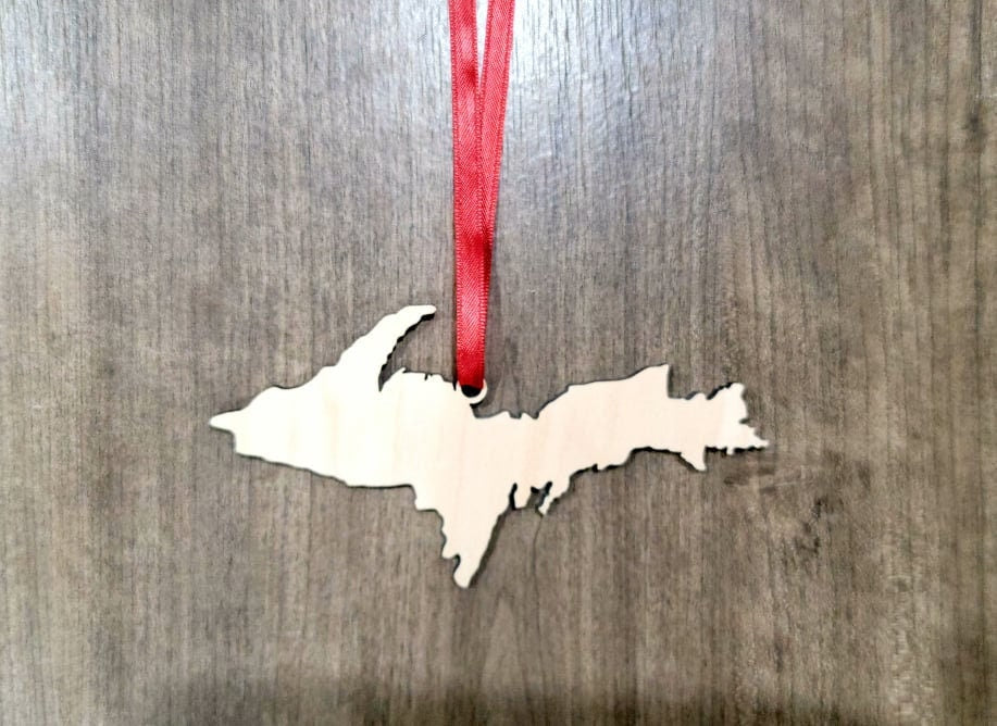 Upper Michigan Ornaments, Bulk wood Blanks, Unfinished, state Shaped Wood Ornament, DIY, Christmas ornaments, Blanks for Crafts, sign making