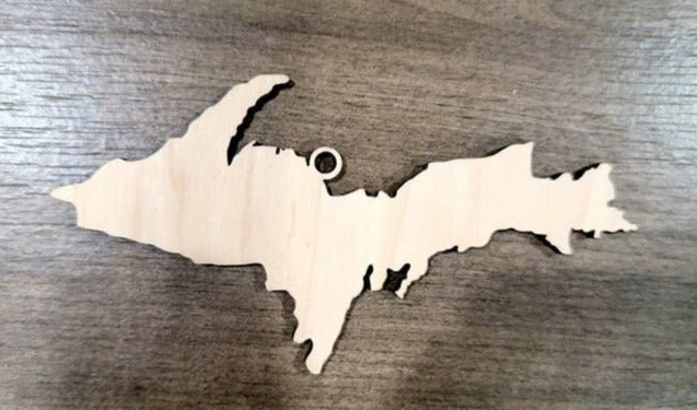 Upper Michigan Ornaments, Bulk wood Blanks, Unfinished, state Shaped Wood Ornament, DIY, Christmas ornaments, Blanks for Crafts, sign making