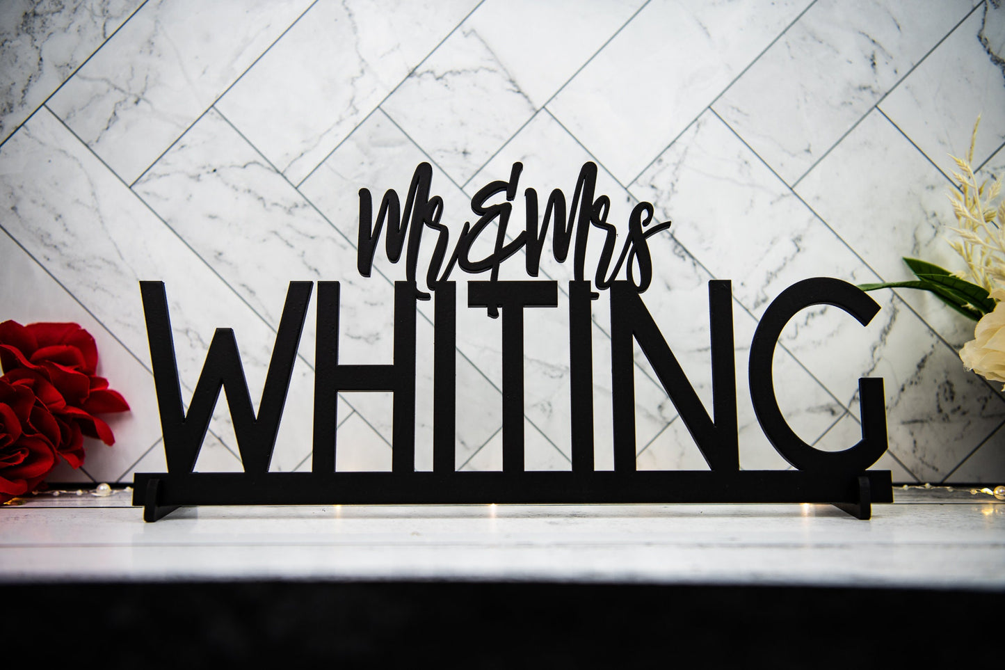 Custom Mr & Mrs Wedding Name Sign, Mr Mrs Personalized Wedding sign, Wood sign, Sweetheart Table Centerpiece, Head Table signage decor