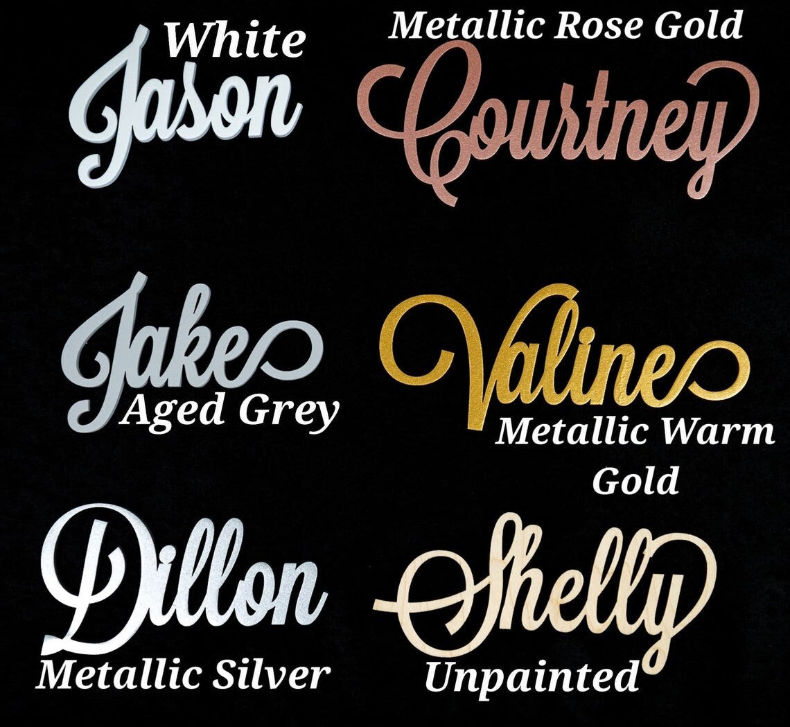 Custom Name Sign, First Name Personalized Word Sign, Script Font Personalized Wood Sign, Wooden Childrens Name wall sign, Nursery Decor Gift