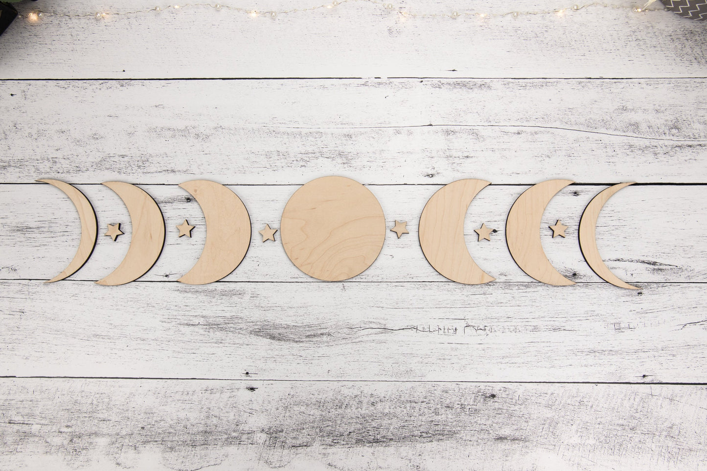Moon Phase Sign, Wooden Moons, Wood Bojo Decor, Wall hanging, Wall art, Crescent moon art, Natural Home Decor, Celestial, Bohemian, Stars