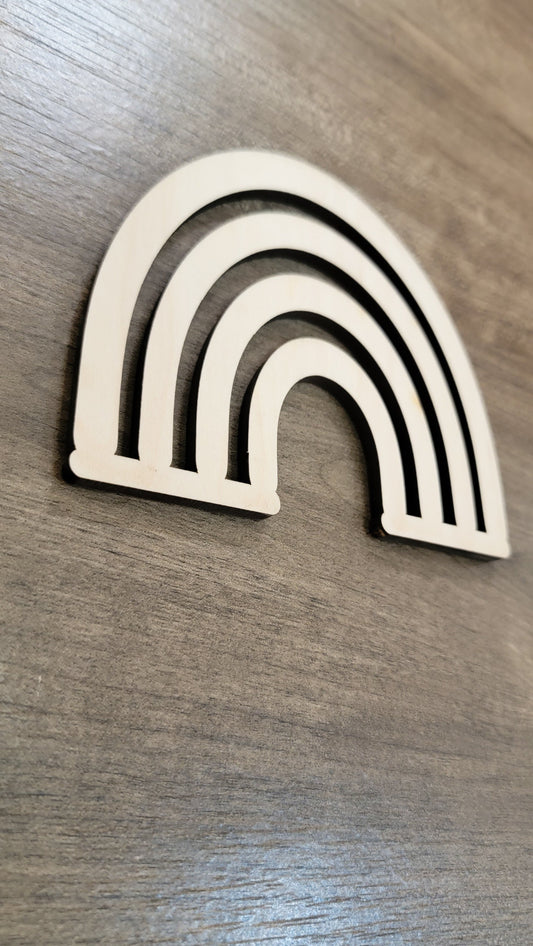 Rainbow Wood Shape, Wooden Rainbow Shape Blank, Unfinished Rainbow Cut out, Crafts DIY Blank for Sign Making, Boho Decor, Childrens Signs