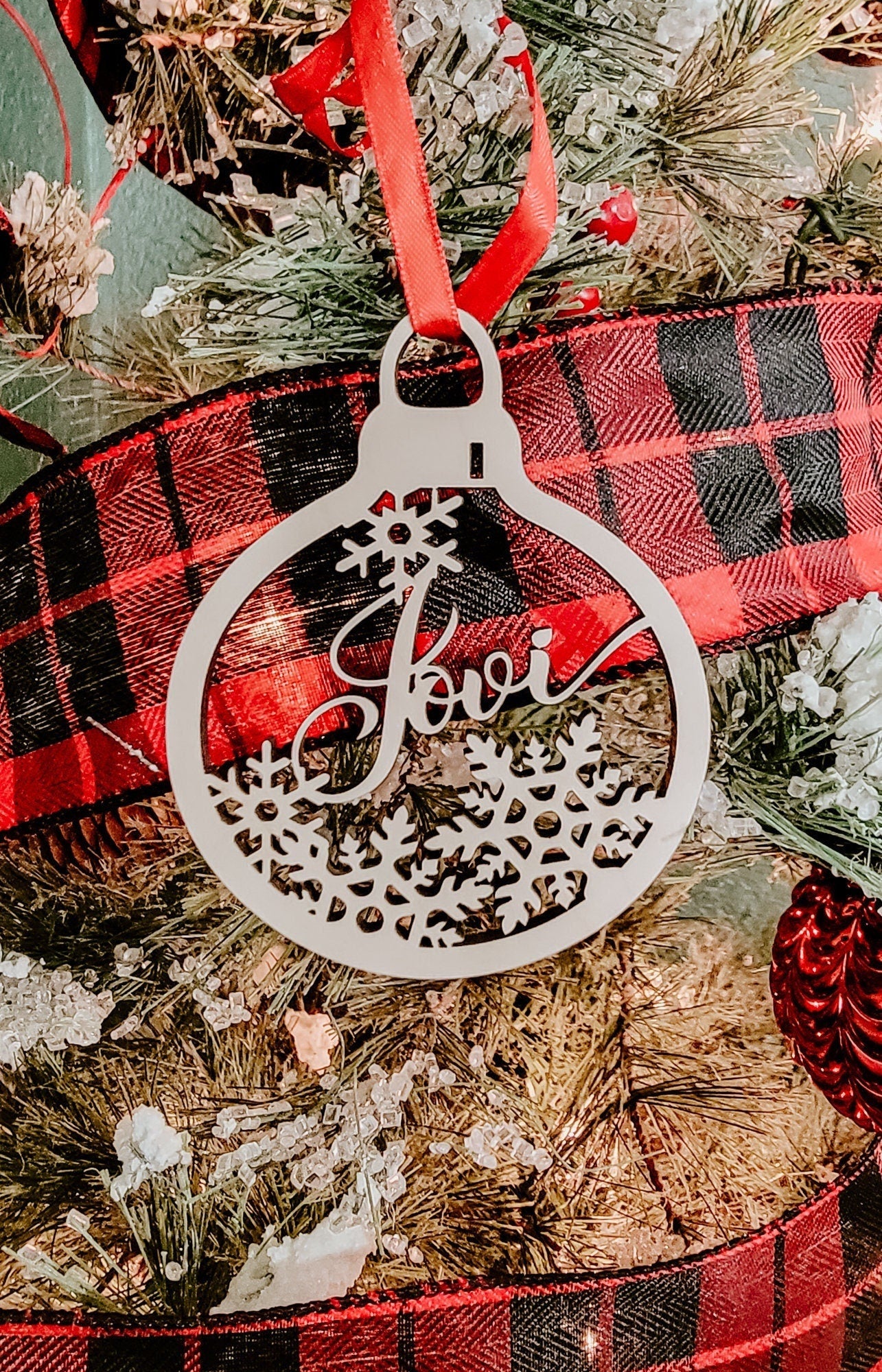 Wood Name Christmas Ornament, Stocking Name Tag Value Size 4"x3", Personalized Kids Ornament DIY paint, Custom Natural Wood Xmas Bulb Shape