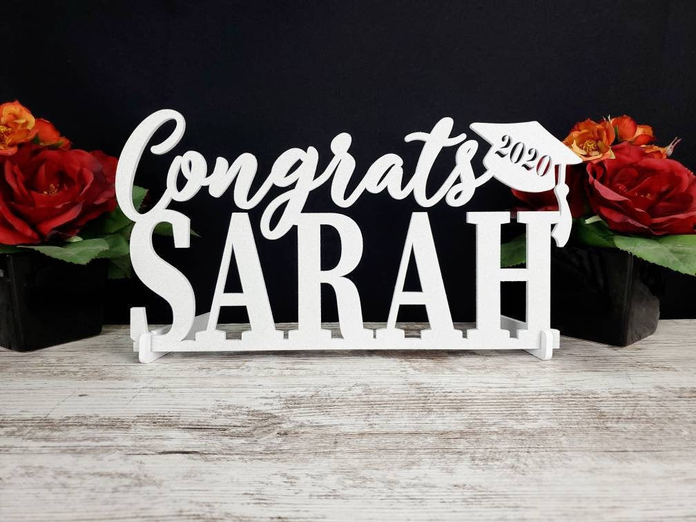 Custom Graduation Name Sign, 2023 Custom Congrats Grad Sign, Class of 2023, Graduation Party Table Decor Centerpiece, Senior Year Photo Prop