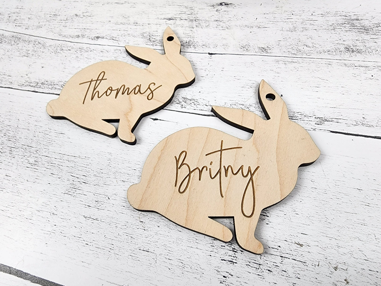 Custom Easter Basket Tag Personalized With Name, Easter Bunny Name Tag for Kids & Family, Engraved Easter Decor Ornament Place Card, Gift
