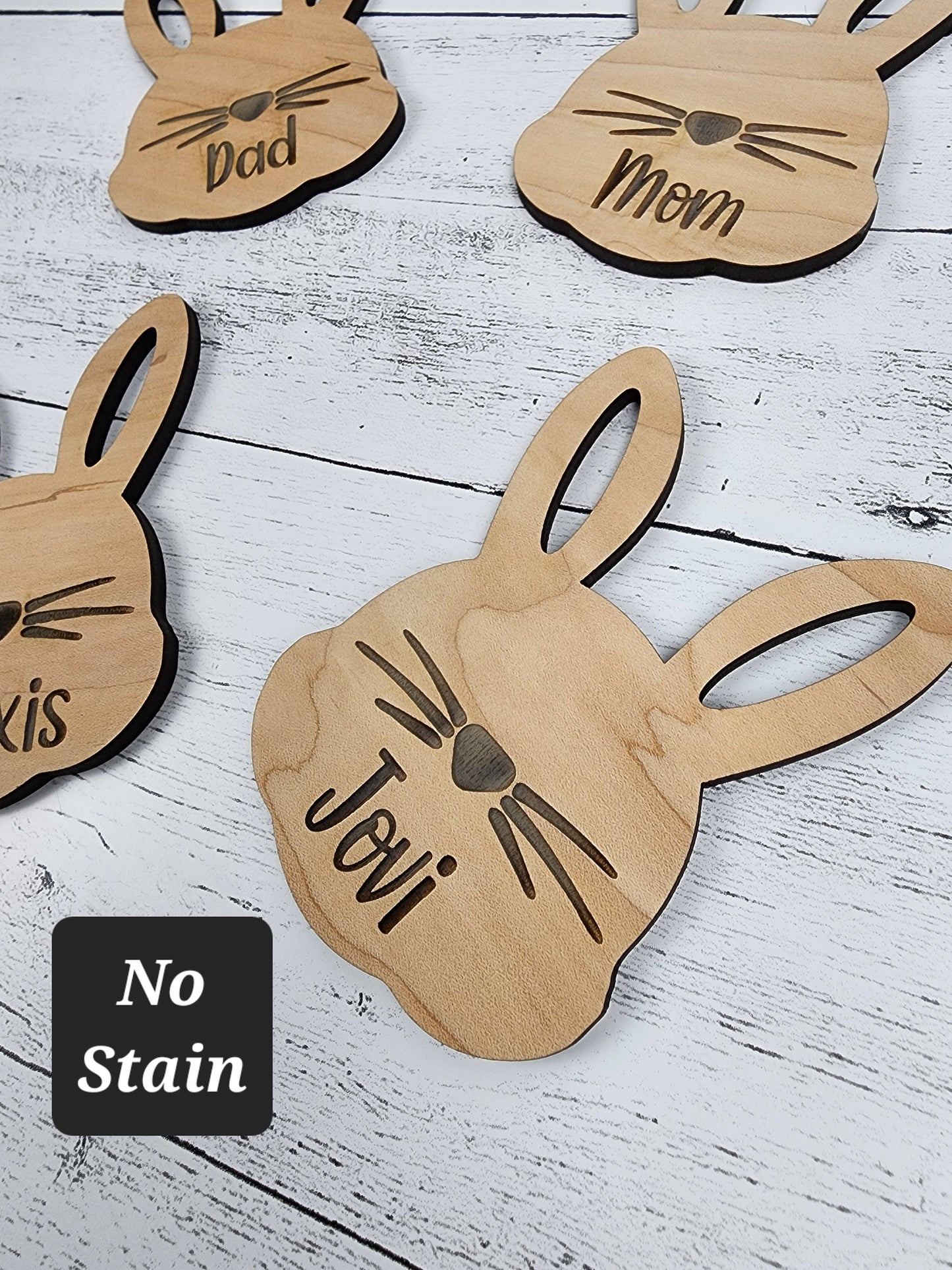 Custom Easter Basket Tag Personalized With Name, Easter Bunny Name Tag for Kids & Family, Engraved Easter Decor Ornament Place Card, Gift