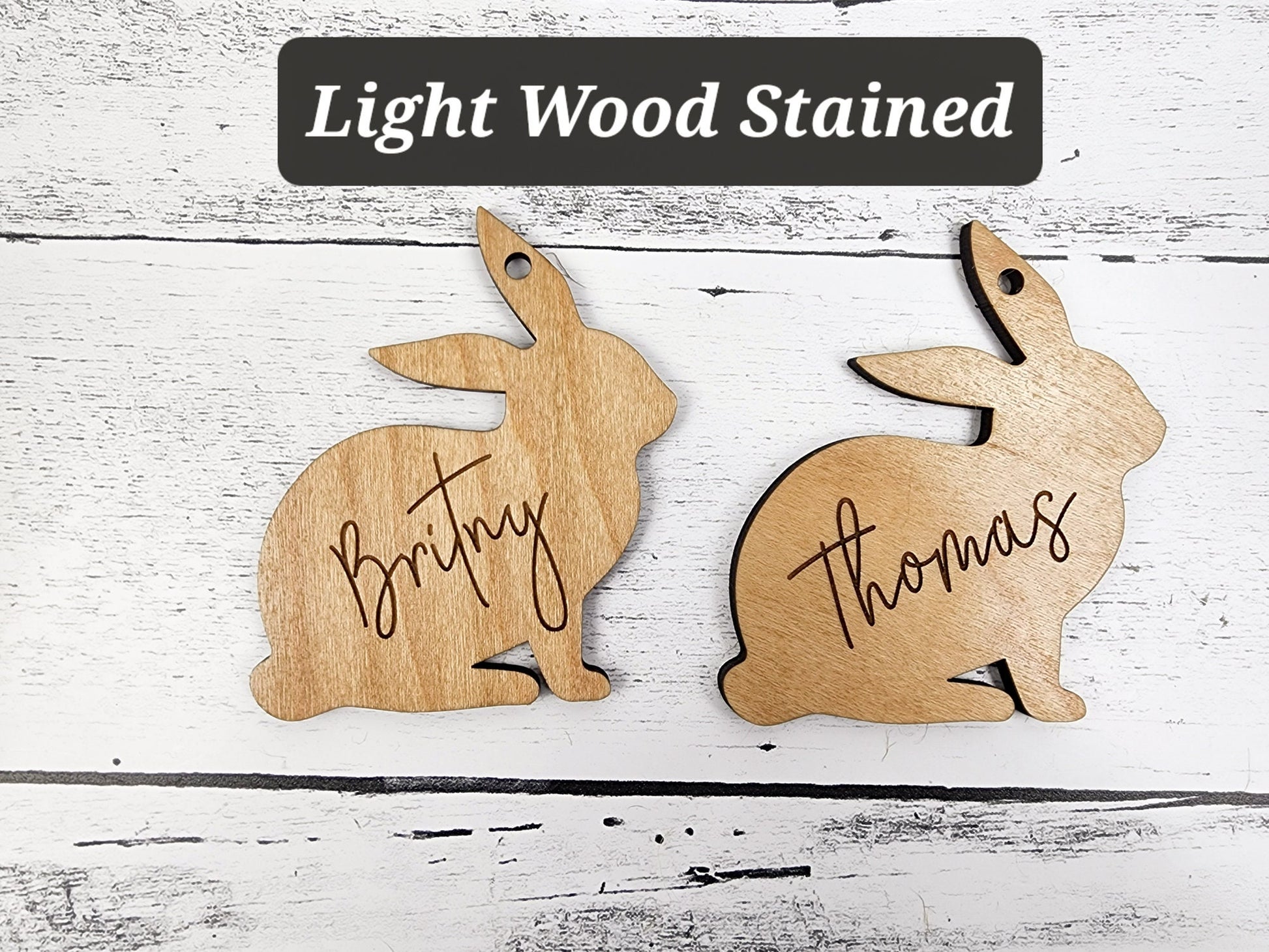 Custom Easter Basket Tag Personalized With Name, Easter Bunny Name Tag for Kids & Family, Engraved Easter Decor Ornament Place Card, Gift