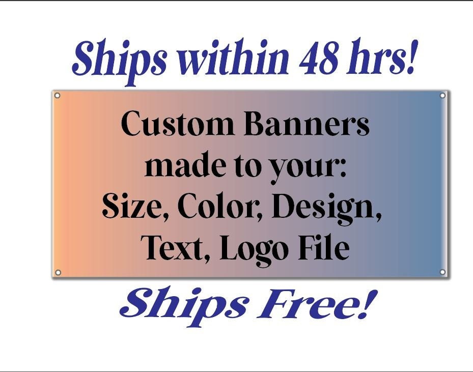 School Banner for PTO, sports events, dances, Or Personalized Custom Text, Logo, Political Campaigns, Ads, Full Color Indoor Outdoor Print