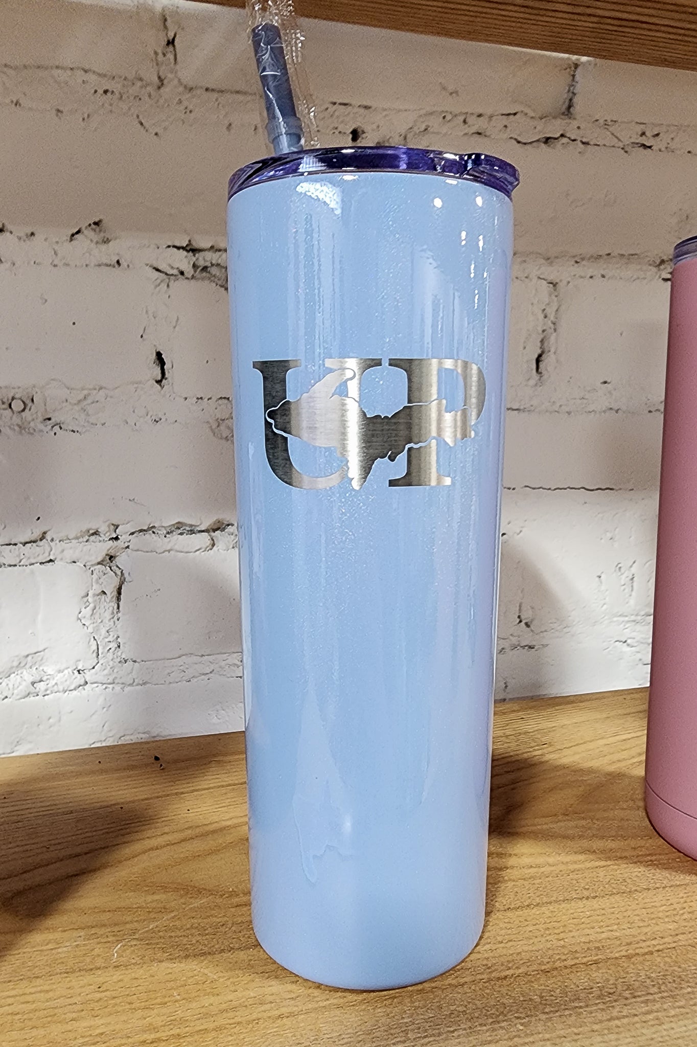 UP Tumblers with Michigan's Upper Peninsula, Make Custom Or Yooper! 20 oz Skinny Stainless Steel Bottle or 40 oz large tumbler with handle
