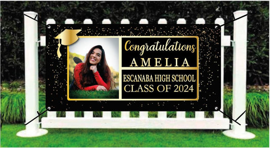 Custom Graduation Banner, Class of 2024 with Senior Photo, Backdrop or Display or Party Decor