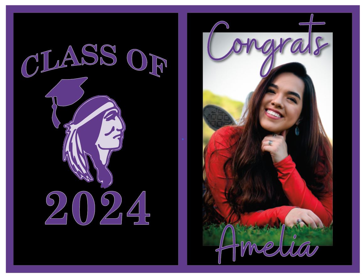 Class of 2024 Graduating Senior Yard Signs with Picture + School Logo