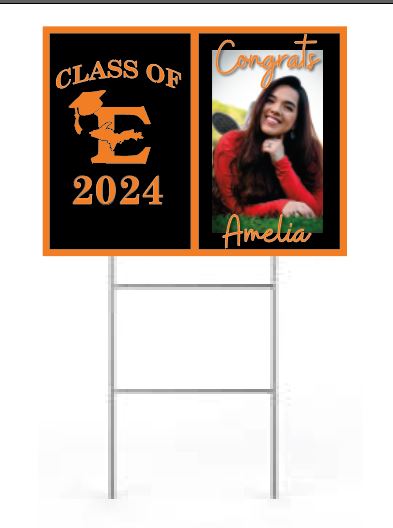 Class of 2024 Graduating Senior Yard Signs with Picture + School Logo