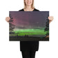 Northern Lights & Big Dipper Canvas - Pine Tree Silhouette Wall Art, Upper Michigan Night Sky Home Decor