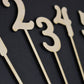Wedding Table Numbers on sticks / attached stakes. Wooden Table Numbers. Rustic Table Numbers. Party Table Numbers. Wood Numbers with stake