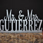 Mr & Mrs Sign - Custom Wedding Name sign - Mr and Mrs Wood Name - Personalized Last Name Sign - Sweetheart table Centerpiece Sign 18-24 inch