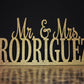 Custom Mr & Mrs Sign, Custom Wedding Name sign, All Capital letters Surname & Cursive Mr & Mrs, Personalized Last Name Sign, Sweetheart table Sign Head Table Decor, various sizes and colors available